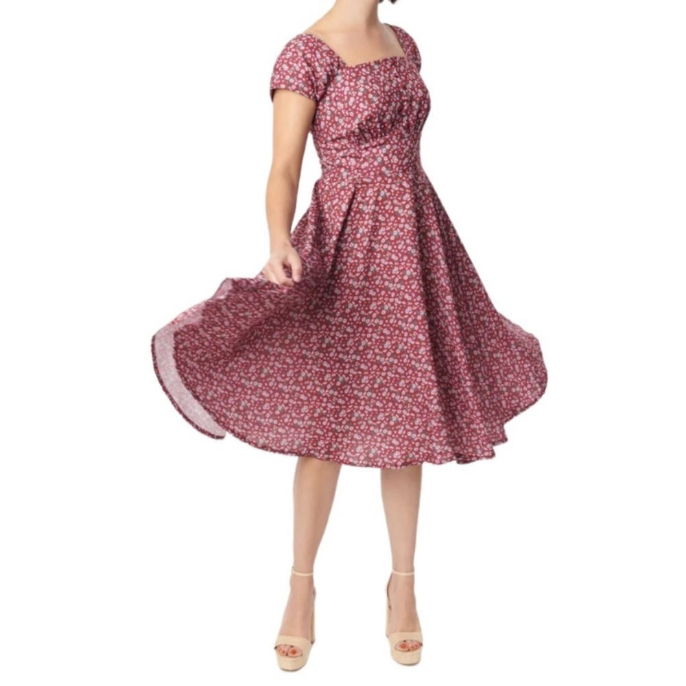 Timeless London Aaliyah Dress Retro Floral Pinup With Pockets US Size 16 NEW